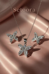 Diamond Cut Butterfly Silver – Set