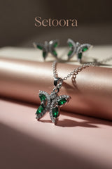 Diamond Cut Butterfly Green – Set
