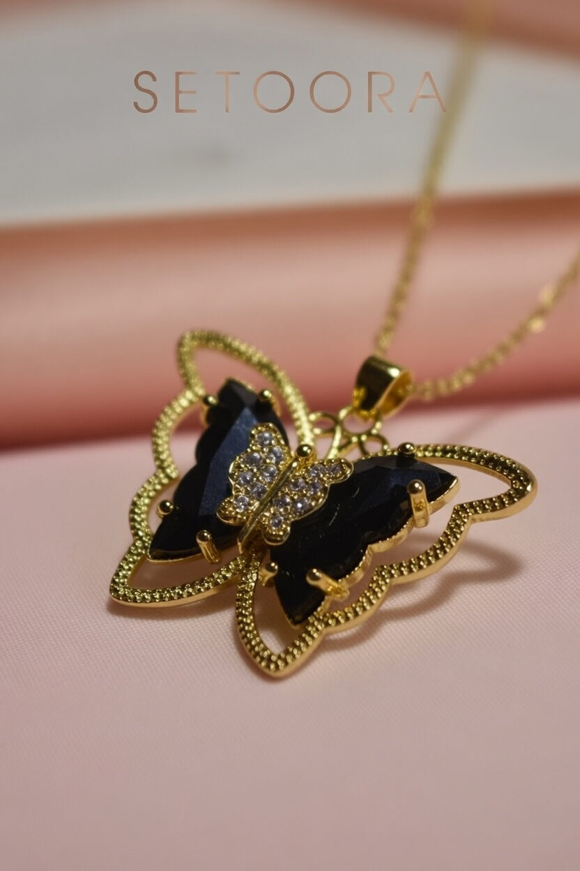 Butterfly noir - Necklace