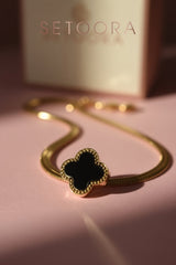Black leaf Charm -Necklace