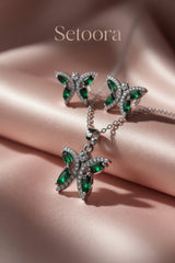 Diamond Cut Butterfly Green – Set